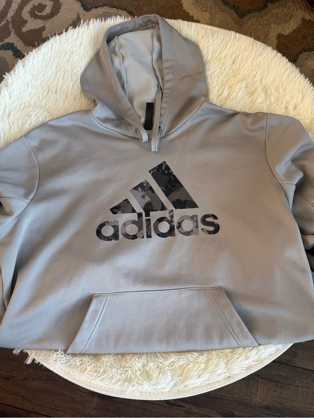 Adidas AEROREADY Gray Pullover Hoodie XL Men’s Athletic Sweatshirt
